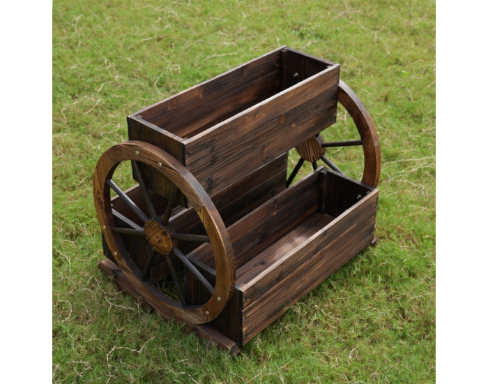 Drevený kvetináč Saba - hnedá