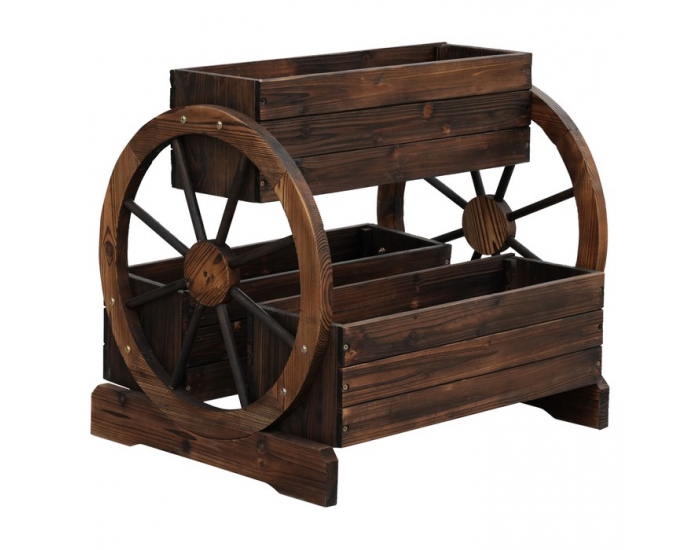 Drevený kvetináč Saba - hnedá