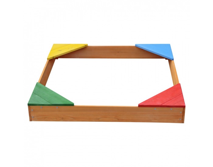 Drevené pieskovisko Saden - hnedá / kombinácia farieb