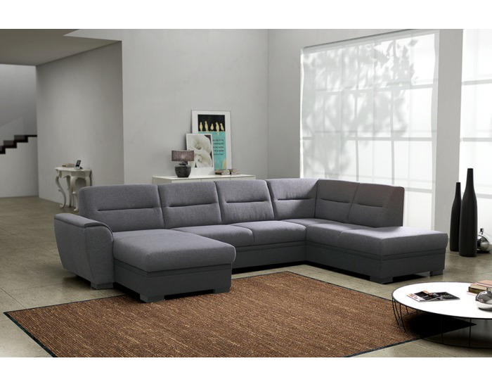 Rohová sedačka U s rozkladom a úložným priestorom Como P - inari 100 šenil / bering 96 šenil