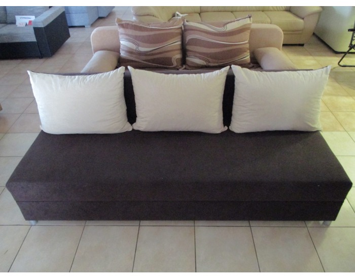 Rozkladacia pohovka s úložným priestorom Rita SR - hnedá / béžová