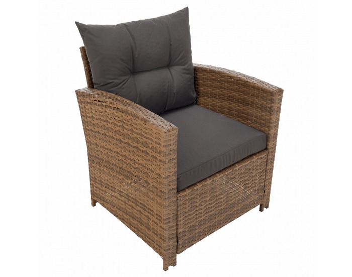 Záhradný nábytok z umelého ratanu Sagir - sivohnedá / svetlohnedá