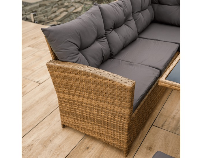 Záhradný nábytok z umelého ratanu Sagir - sivohnedá / svetlohnedá