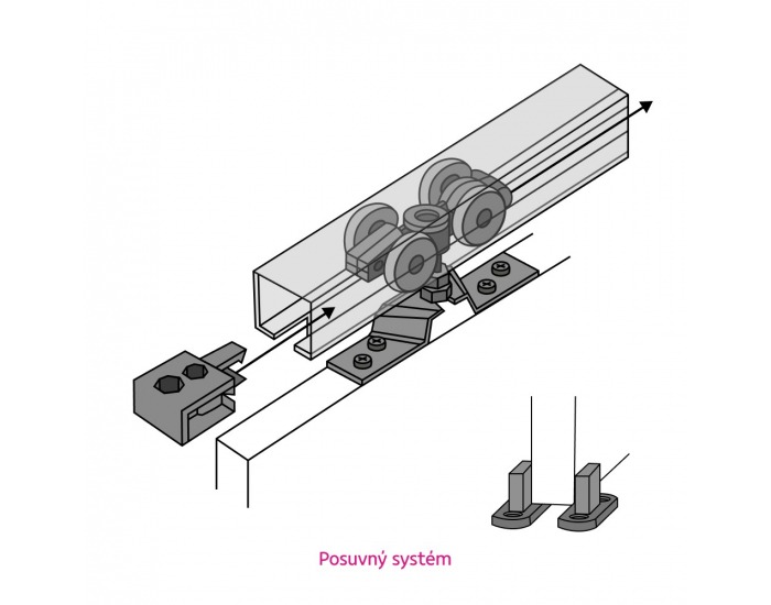 Posuvné dvere Saldor 90 1 - biela / čierna