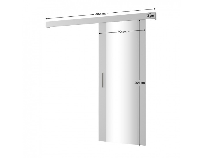 Posuvné dvere so zrkadlom Saldor 90 2 - biela / strieborná