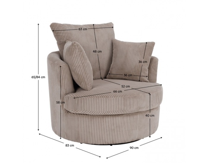 Relaxačné otočné kreslo Salter - sivohnedá