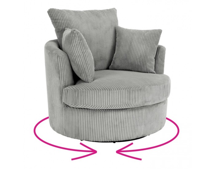 Relaxačné otočné kreslo Salter - svetlosivá