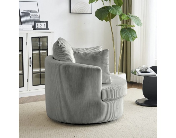 Relaxačné otočné kreslo Salter - svetlosivá