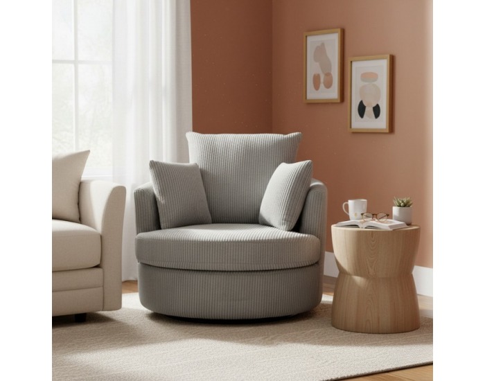 Relaxačné otočné kreslo Salter - svetlosivá