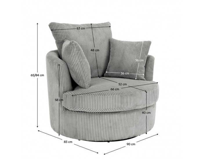 Relaxačné otočné kreslo Salter - svetlosivá