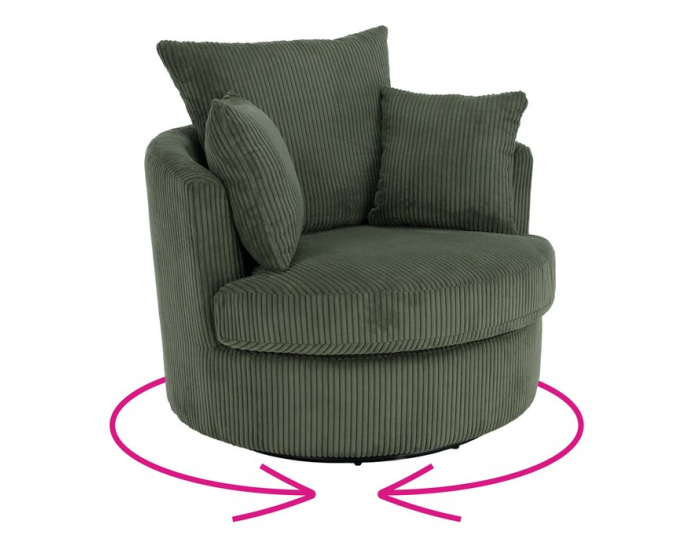 Relaxačné otočné kreslo Salter - tmavozelená