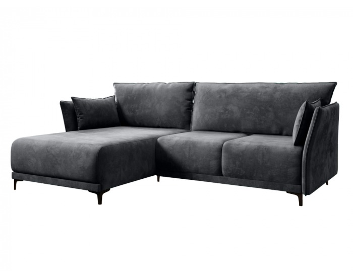 Rohová sedačka s rozkladom a úložným priestorom Salvo Roh L - sivá / čierna