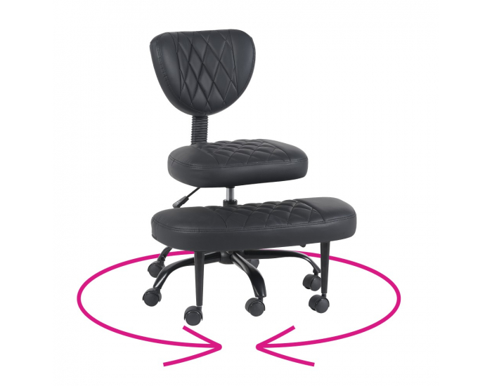 Ergonomická kľakačka na kolieskach Samer - čierna