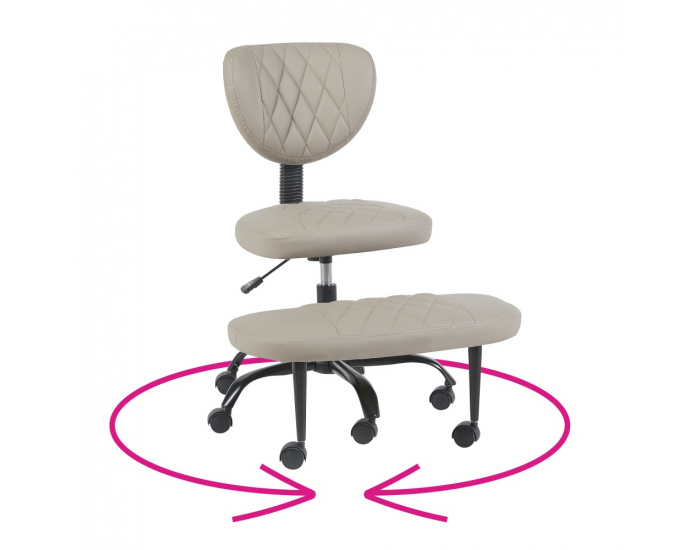 Ergonomická kľakačka na kolieskach Samer - sivohnedá (taupe) / čierna