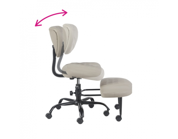 Ergonomická kľakačka na kolieskach Samer - sivohnedá (taupe) / čierna