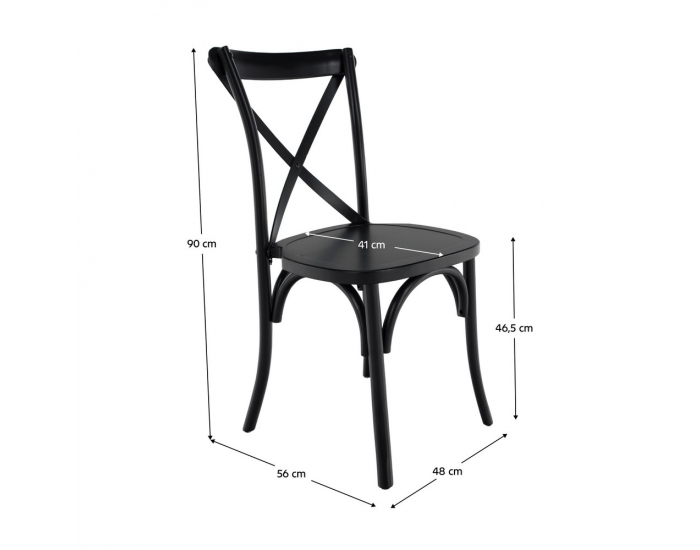 Drevená jedálenská stolička Samilo - čierna