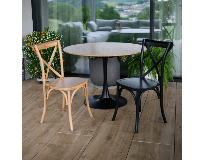 Drevená jedálenská stolička Samilo - hnedá