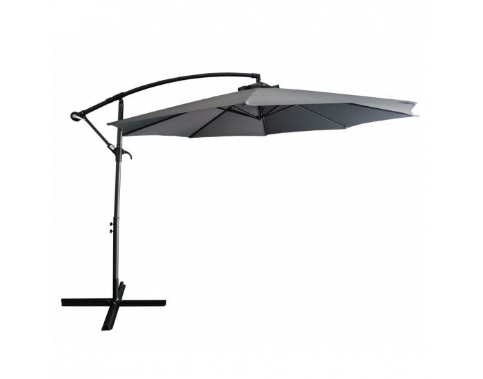 Záhradný slnečník Samio New 300 cm - čierna / sivá