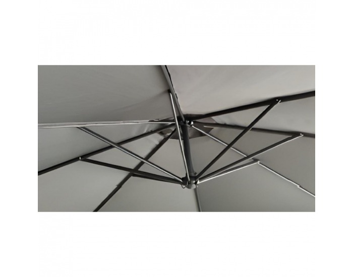 Záhradný slnečník Samio New 300 cm - čierna / sivá