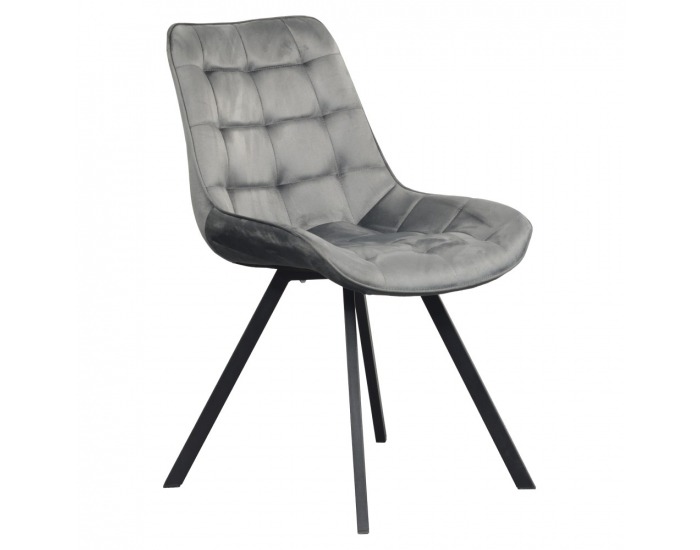 Jedálenská stolička Samira - tmavosivá (Velvet) / čierna