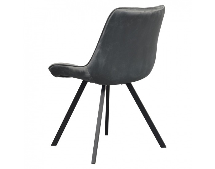 Jedálenská stolička Samira - tmavosivá (Velvet) / čierna