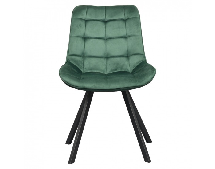 Jedálenská stolička Samira - tmavozelená (Velvet) / čierna