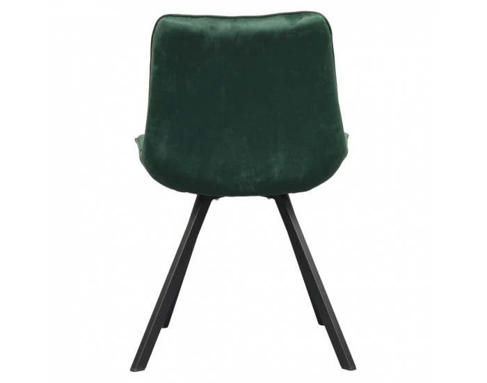 Jedálenská stolička Samira - tmavozelená (Velvet) / čierna