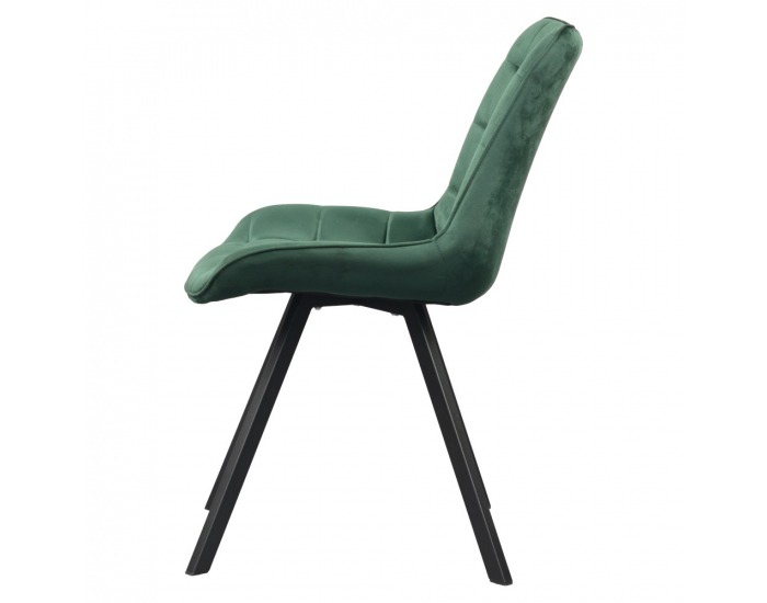 Jedálenská stolička Samira - tmavozelená (Velvet) / čierna
