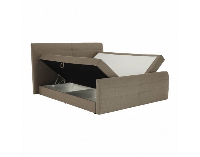 Čalúnená manželská posteľ s matracom Samreno Megakomfort 160 - svetlohnedá