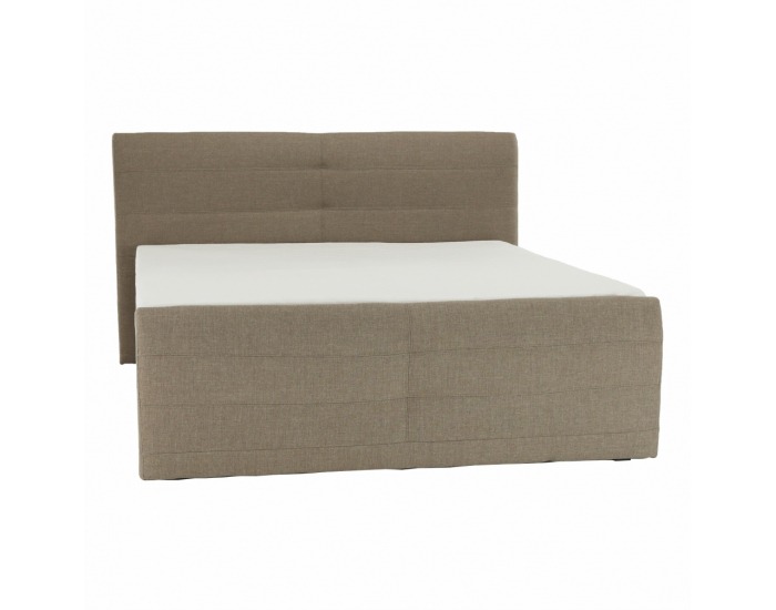 Čalúnená manželská posteľ s matracom Samreno Megakomfort 160 - svetlohnedá