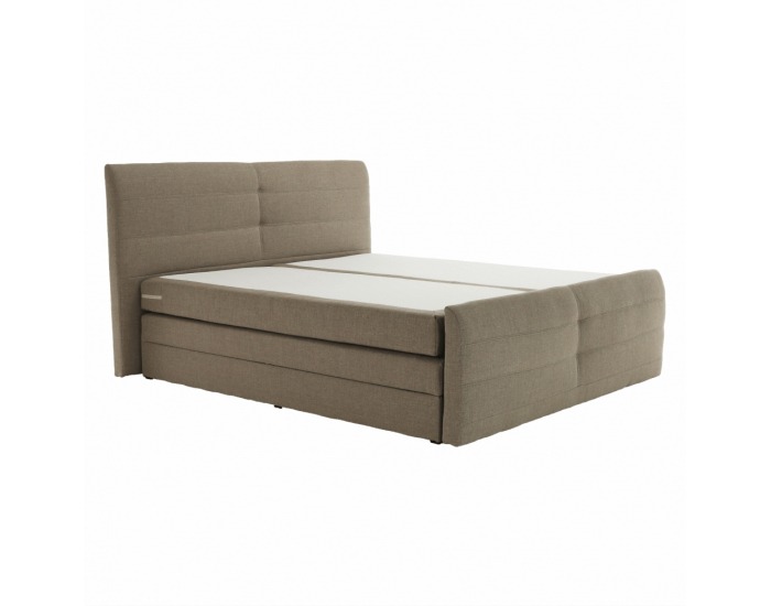Čalúnená manželská posteľ s matracom Samreno Megakomfort 160 - svetlohnedá