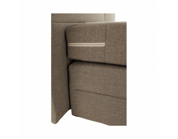 Čalúnená manželská posteľ s matracom Samreno Megakomfort 160 - svetlohnedá