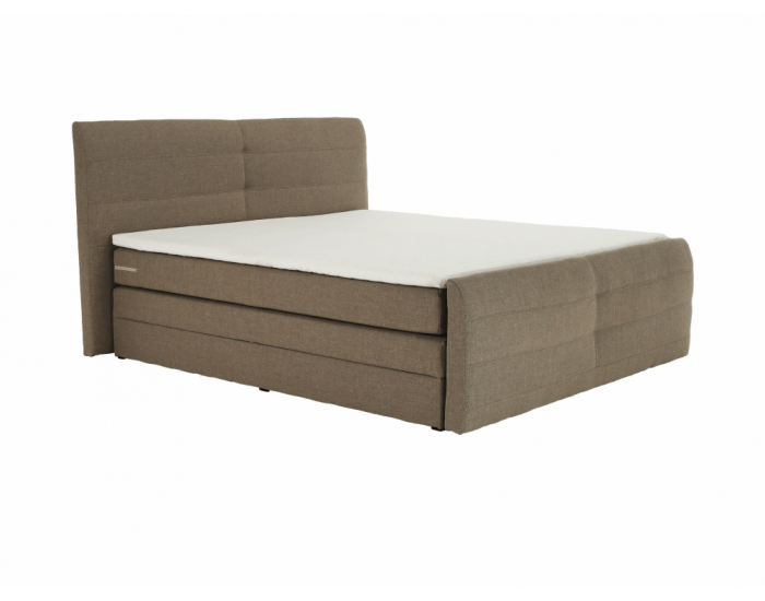 Čalúnená manželská posteľ s matracom Samreno Megakomfort 180 - svetlohnedá