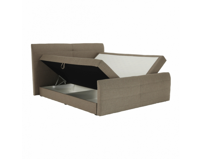 Čalúnená manželská posteľ s matracom Samreno Megakomfort 180 - svetlohnedá