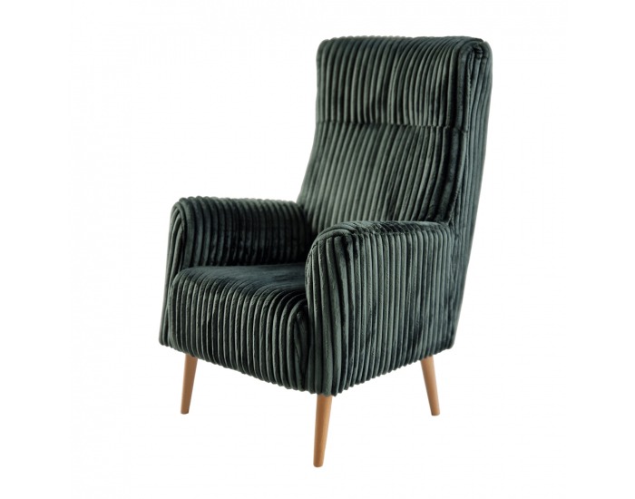 Kreslo (ušiak) Samy 1 - smaragdová / buk