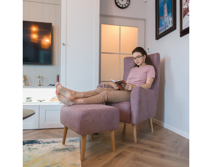 Taburetka Samy - staroružová / buk