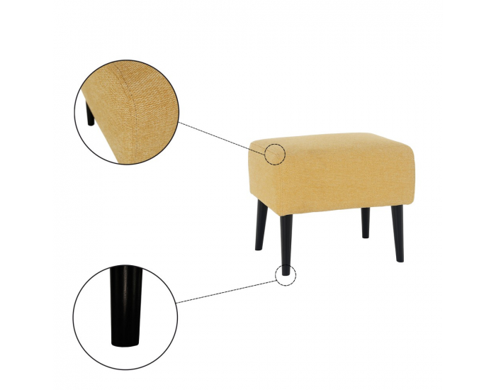 Taburetka Samy - žltá / čierna