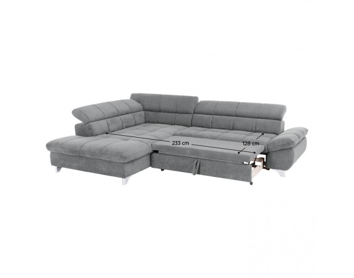 Rohová sedačka s rozkladom Sana Roh L - sivá