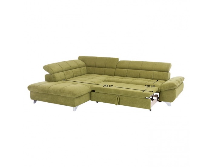 Rohová sedačka s rozkladom Sana Roh L - zelená
