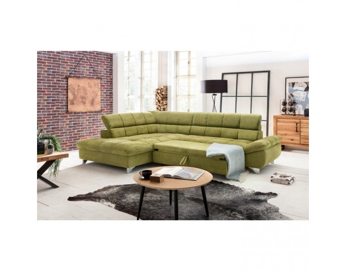 Rohová sedačka s rozkladom Sana Roh L - zelená