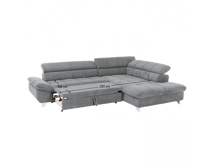 Rohová sedačka s rozkladom Sana Roh P - sivá