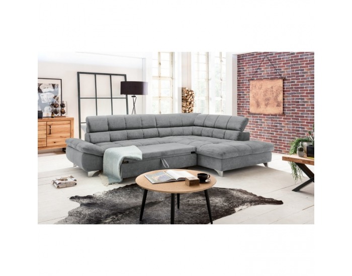 Rohová sedačka s rozkladom Sana Roh P - sivá
