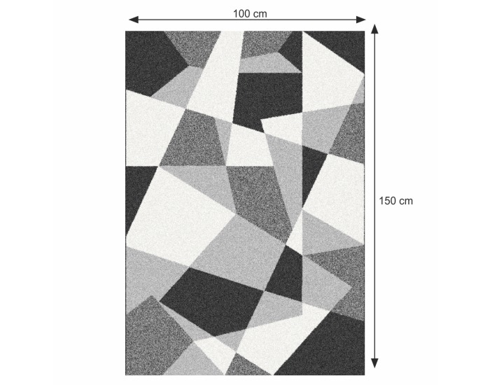 Koberec Sanar 100x150 cm - čierna / sivá / biela