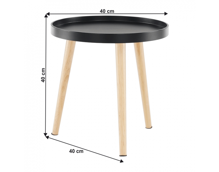 Príručný stolík Sanse Typ 2 - čierna / prírodná