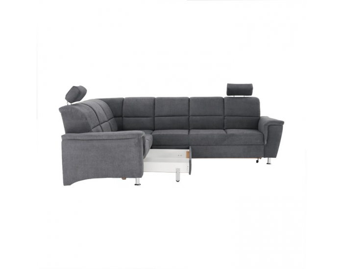 Rohová sedačka s rozkladom a úložným priestorom Santiago L - sivá