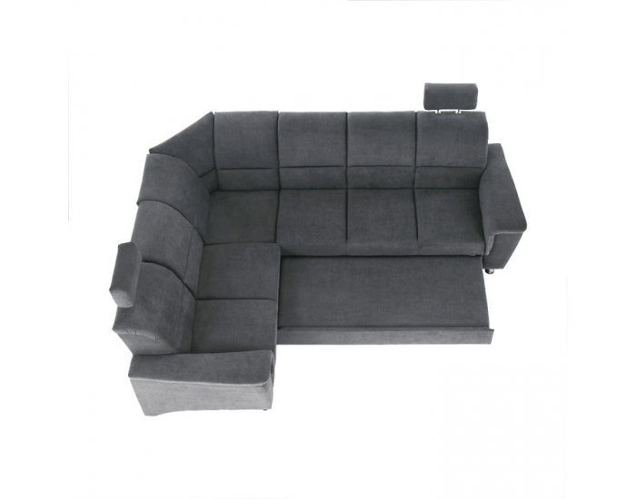 Rohová sedačka s rozkladom a úložným priestorom Santiago L - sivá