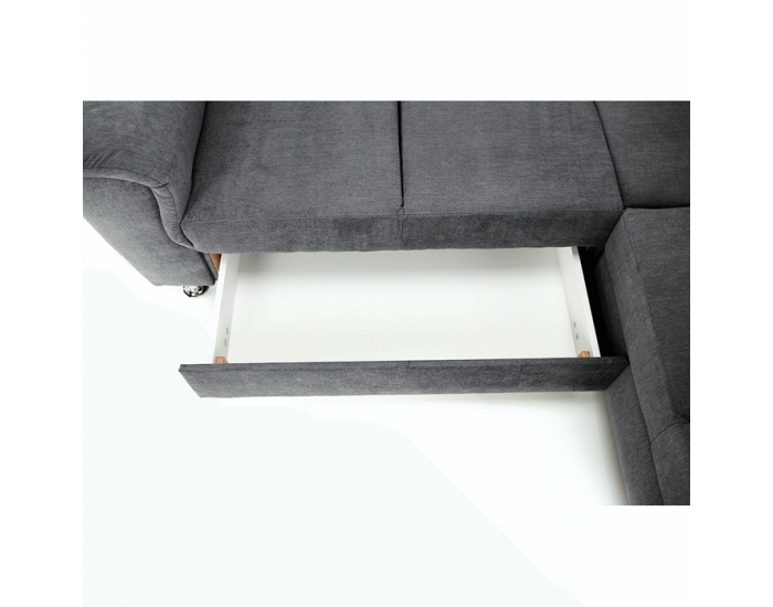 Rohová sedačka s rozkladom a úložným priestorom Santiago L - sivá
