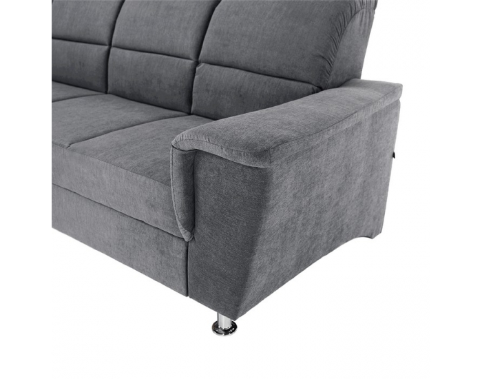 Rohová sedačka s rozkladom a úložným priestorom Santiago L - sivá