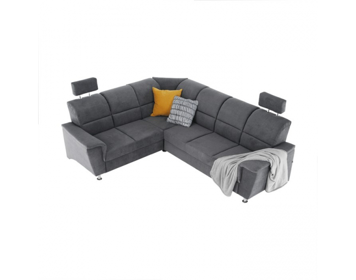 Rohová sedačka s rozkladom a úložným priestorom Santiago L - sivá