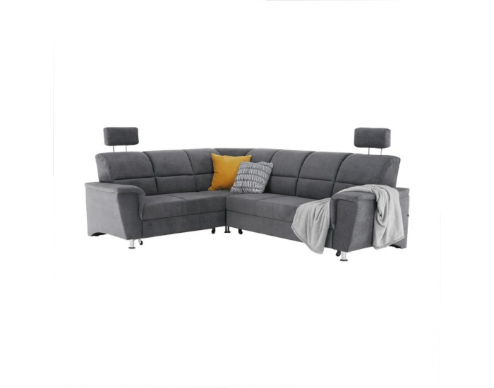 Rohová sedačka s rozkladom a úložným priestorom Santiago L - sivá